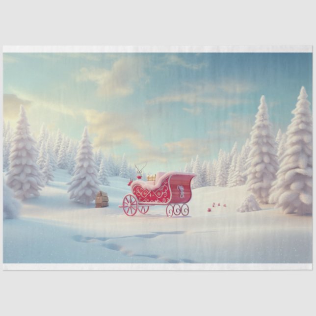 Sleigh en papel de nieve de 2 páginas (Anverso)