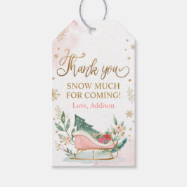 Sleigh Favor Etiqueta Invierno Gracias Etiqueta Or