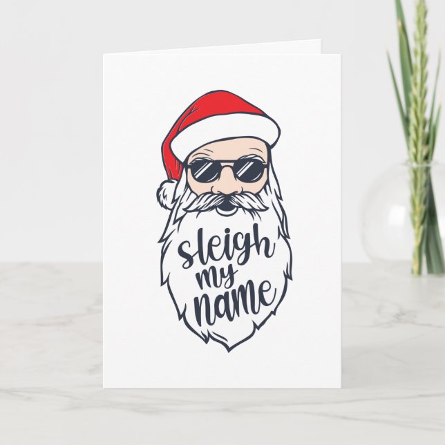 Sleigh Mi Nombre Santa Navidades Tarjeta (Anverso)