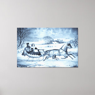 "Sleigh Ride" (tono de selenio) impresión de lienz