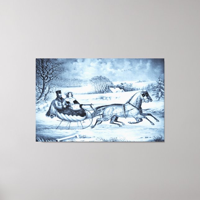 "Sleigh Ride" (tono de selenio) impresión de lienz (Anverso)