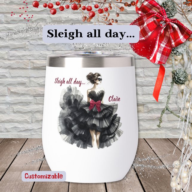 Sleigh todo el día, Glam Holiday Stemless Tumbler (Subido por el creador)