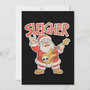 Sleigher Santa Metal Guitar Navidad Hail Xmas