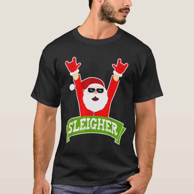 Sleigher Ugly Sweater Heavy Metal Christmas Sweate (Anverso)