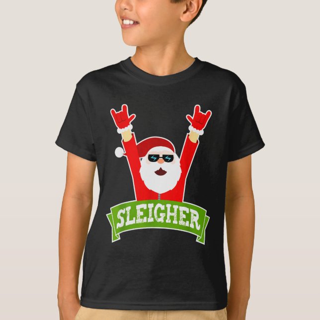 Sleigher Ugly Sweater Heavy Metal Christmas Sweate (Anverso)