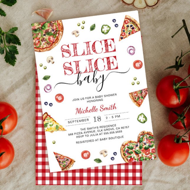 Slice Slice Baby | Invitación a Baby Shower Pizza (Subido por el creador)
