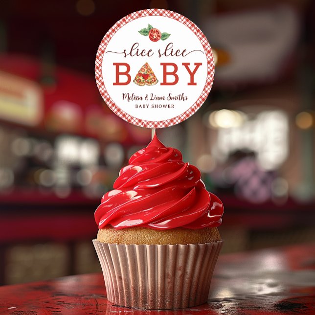 Slice Slice Baby Pizza Baby Shower Favor Pegatina  (Slice Slice Baby Sticker Favor)
