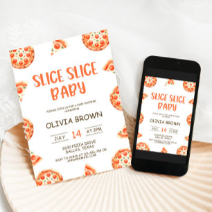 Slice Slice Baby Shower Invitación Pizza Shower