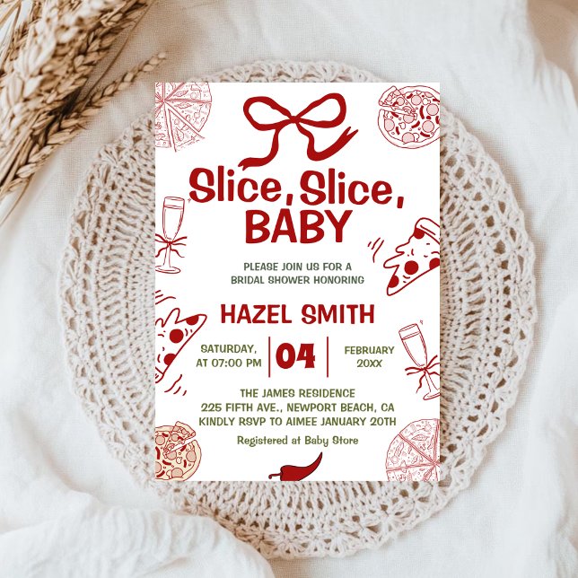 ¡Slice, Slice, Bebé! Invitación a Baby Shower Pizz (Subido por el creador)