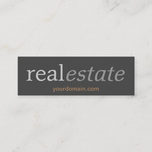 Slim Skinny Gray Real Estate Agent Tarjeta de Nego (Anverso)