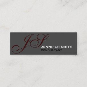 Slim Skinny Monogram Consultor Tarjeta de Negocios