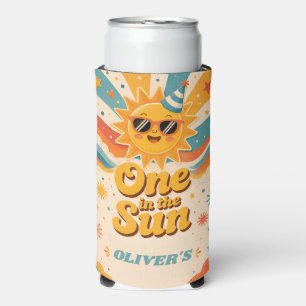 Slim Uno en el enfriador de latas del sol