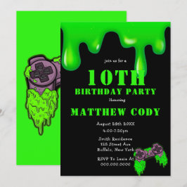 Slime and Games Boy 10 cumpleaños invita a fiesta