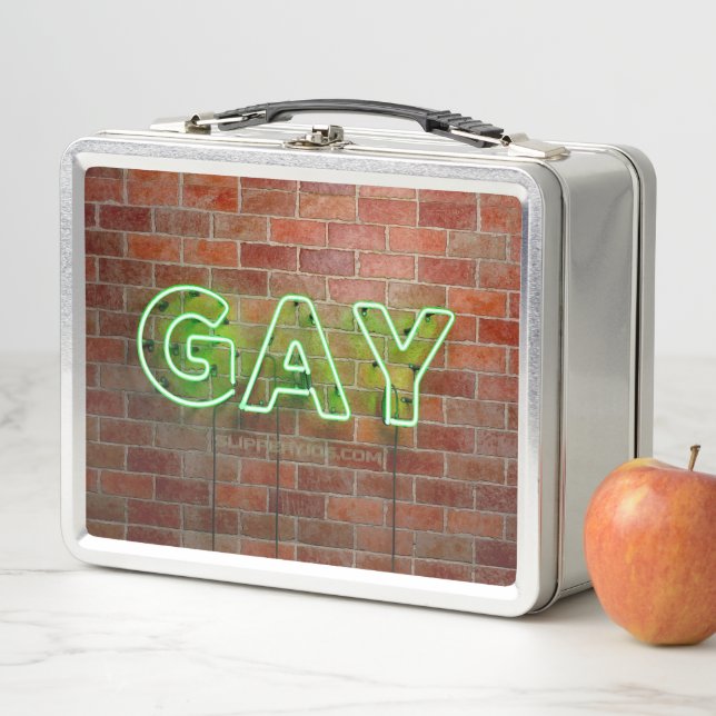 SlipperyJoe signo de neón gay brillante vivo (In situ)