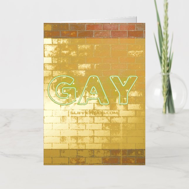 SlipperyJoe signo de neón gay brillante vivo (Anverso)