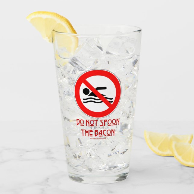 SlipperyJoe's Do Not Spoon Bacon red Advertencia m (Anverso (hielo))