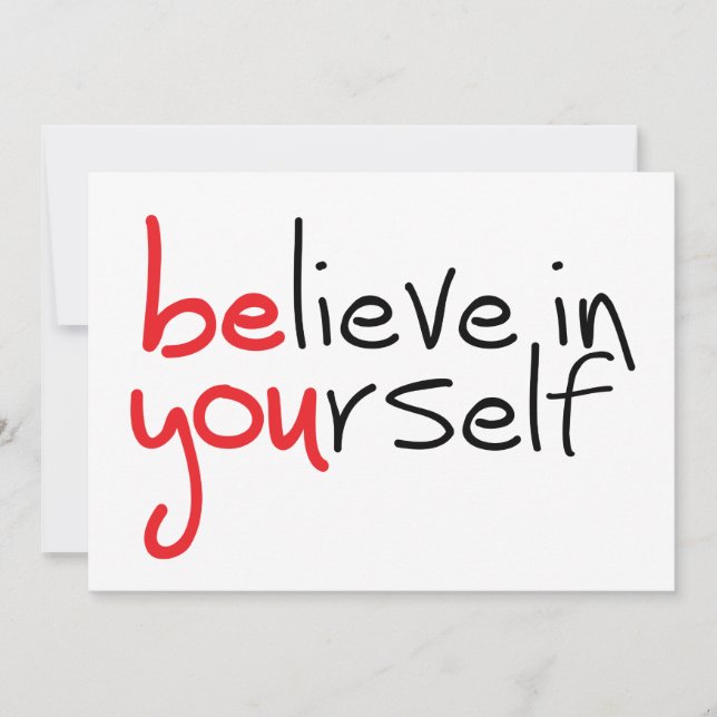 Slogan Believe in yourself. Geloof in jezelf (Anverso)