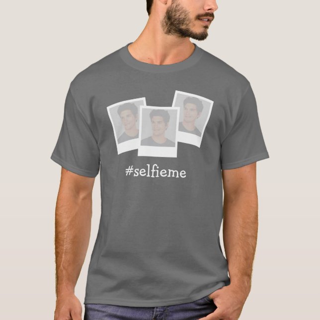 Slogan #selfieme agrega tu propia camiseta de foto (Anverso)