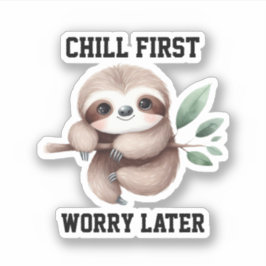 Sloging Hanging on Tree Branch Pegatina