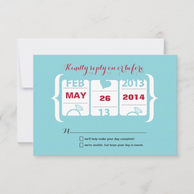 Slot Machine Wedding RSVP (Anverso)
