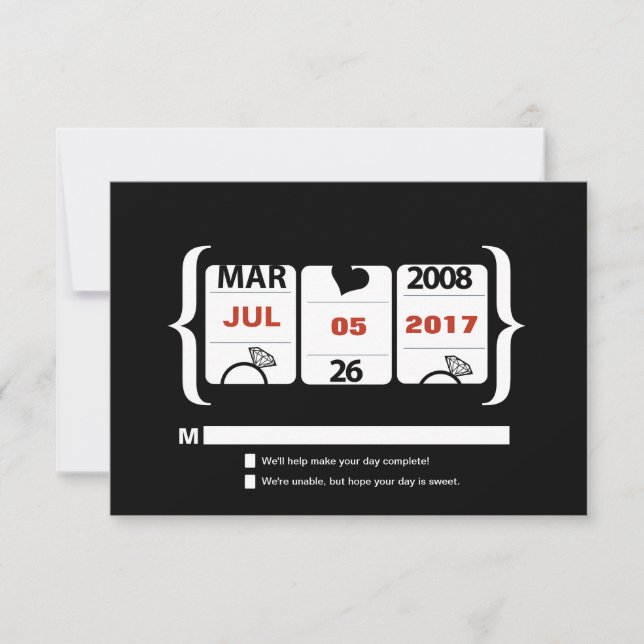 Slot Machine Wedding RSVP (Anverso)