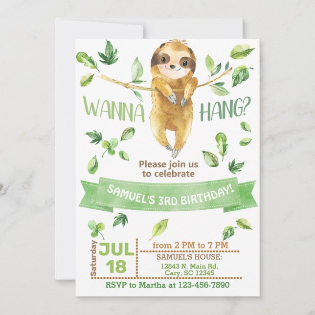 Sloth aguantemos la invitación de los chicos. (Anverso)