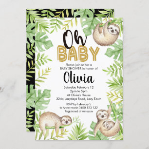 Sloth Baby Shower Invitación Baby Sloth