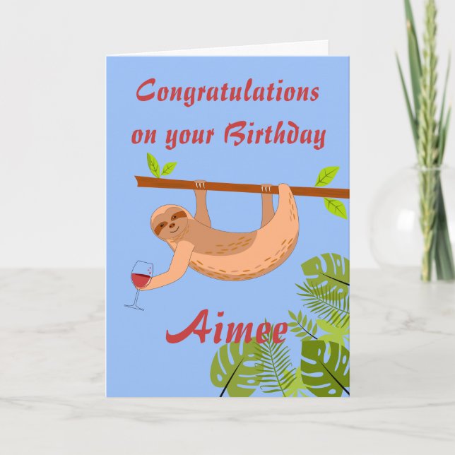 Sloth BirthdayFelicitaciones Tarjeta de felicitaci (Anverso)
