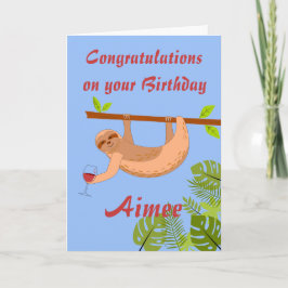 Sloth BirthdayFelicitaciones Tarjeta de felicitaci