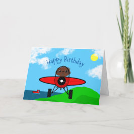 Sloth Flies una tarjeta de cumpleaños de avión