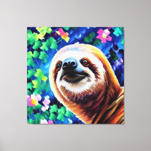 Sloth - Impresión de lienzo de 40 x 40