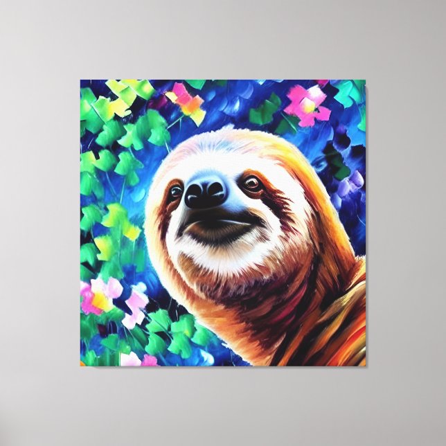 Sloth - Impresión de lienzo de 40 x 40 (Anverso)