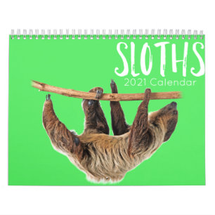 Sloths 2021 calendario divertido y lindo perezoso