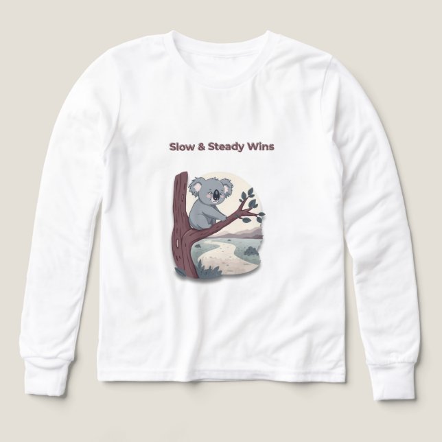 **"Slow & Steady Wins – Motivational Cute Koala "* (Diseño frontal)