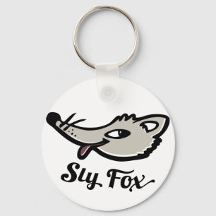 Sly fox con el llavero de la lengua