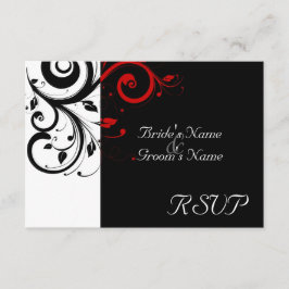 Sm Black +White Red Swirl Boda coincidente RSVP