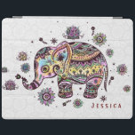 Smart Cover Para iPad Bebé elefante floral de color lindo Ilustracion<br><div class="desc">Ilustracion de elefante de bebé floral de color sobre el fondo de los círculos blancos. Personalizable y monograma opcional. Si necesita ayuda para personalizar alguno de mis diseños,  póngase en contacto con el diseñador ArtOnWear. Formato de texto gratuito con ayuda en directo disponible bajo petición.</div>