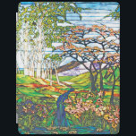 Smart Cover Para iPad Cascada Iris Birch Tiffany ventana de vidrio templ<br><div class="desc">La cubierta Art Nouveau Tiffany StainGlass Window Art ipad presenta un hermoso paisaje forestal en primavera de cascada sinuosa,  flores de Iris y cerezos,  Birch y un estanque Lotus. Exquisito arte con un sentido oriental del buen feng-shui.</div>