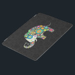 Smart Cover Para iPad Diseño de Elefantes de Flor Retro Colorido<br><div class="desc">Flores retro en forma de elefante. Decorado con imágenes de trozos de diamantes. El diseño está disponible en otros productos y puede solicitarse en cualquier producto que Zazzle ofrezca.</div>