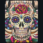 Smart Cover Para iPad Flores y Rosas de cráneo de azúcar retro coloridas<br><div class="desc">Calavera de azúcar colorida con flores retro y rosas.</div>