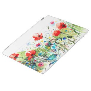 Smart Cover Para iPad Ilustracion acuarela de flores de colores