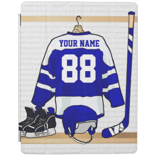 Smart Cover Para iPad Jersey azul y blanco personalizado del hockey