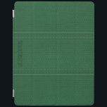 Smart Cover Para iPad Monograma Vintage Dark Green Faux Leather<br><div class="desc">Aspecto de cuero vintage de tonos verdes de Guay (imagen) con efecto de puntos (efecto de imagen) y monograma de personalizable</div>