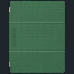 Smart Cover Para iPad Monograma Vintage Dark Green Faux Leather<br><div class="desc">Aspecto de cuero vintage de tonos verdes de Guay (imagen) con efecto de puntos (efecto de imagen) y monograma de personalizable</div>