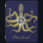 Smart Cover Para iPad Steampunk Gears Octopus Kraken<br><div class="desc">El monstruo acechable del mar de vapor punk en esta tapa del iPad personalizado tiene ocho apéndices de oro tipo alambre, un engranaje plateado central y muchos engranajes y tornillos componen su cabeza, ojos y tazas de succión. Es un pulpo robot / kraken, un monstruo de máquina metalizado para cualquiera...</div>
