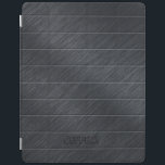 Smart Cover Para iPad Textura metálica de fibra de carbono gris oscuro m<br><div class="desc">Elegante fondo de textura metálica de fibra de carbono de tonos oscuros y oscuros. Monograma de personalizable.</div>
