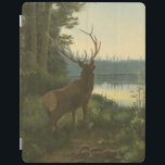Smart Cover Para iPad Vista posterior de Elk mirando un lago<br><div class="desc">¿Vives lejos de la naturaleza? Esta hermosa imagen clásica da una impresión de tranquilidad y los colores del alce son exactos,  lo que hace que esta imagen sea muy realista. Obtén este arte de estilo natural en tus productos favoritos.</div>