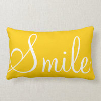SMILE - almohada decorativa amarilla brillante