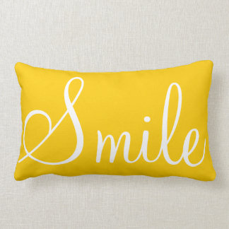 SMILE - almohada decorativa amarilla brillante