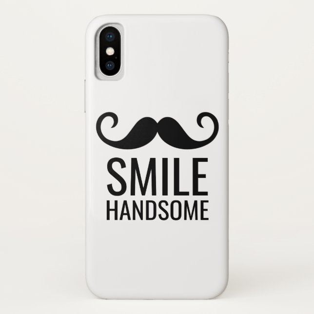 SMILE & Mustache COLORIZA el fondo Funda para iPho (Reverso)